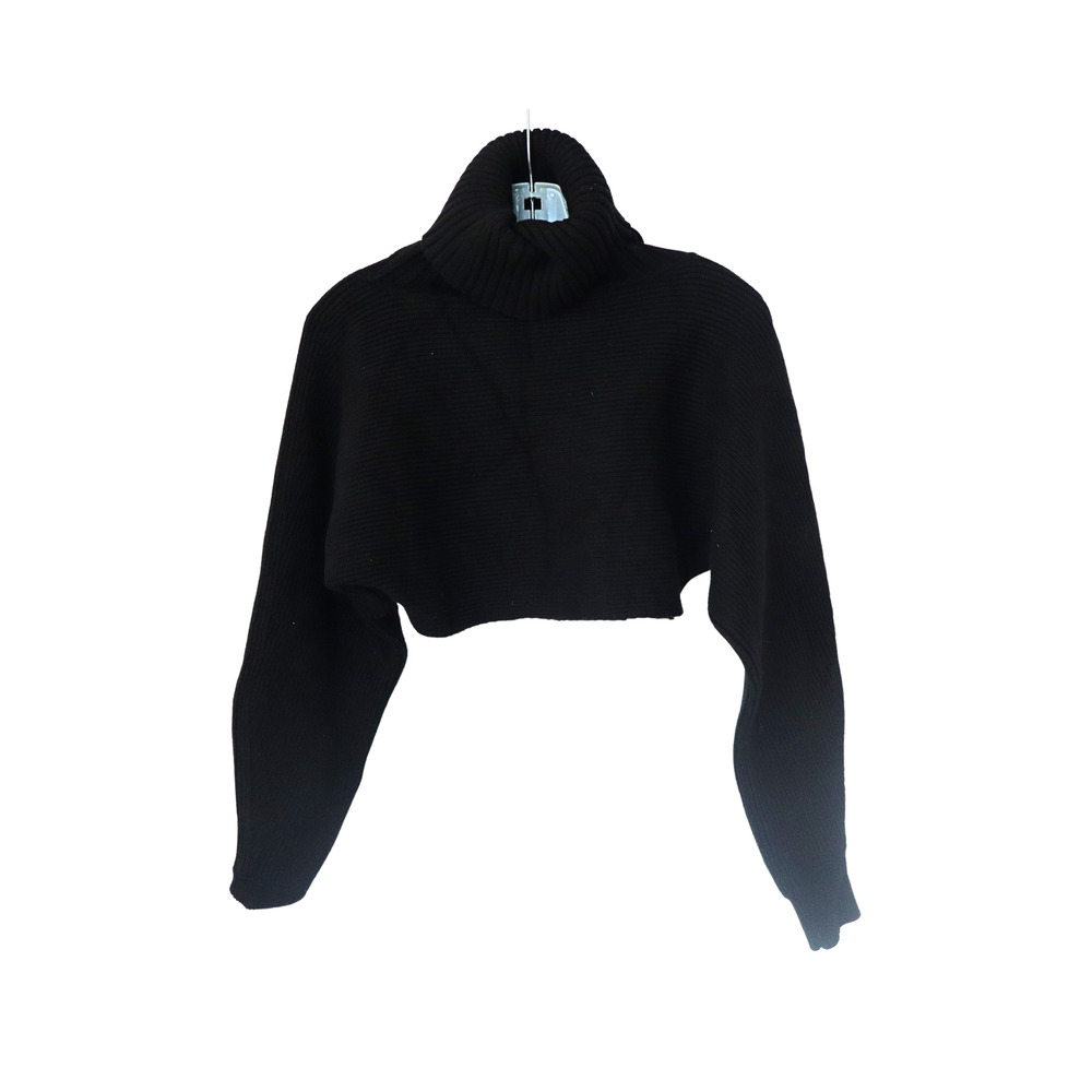 L'ACADEMIE Maven Cropped Turtleneck - Black - S